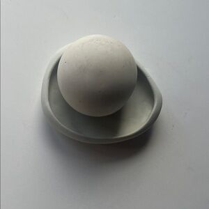 Cloth and Paper Modern Gray Sphere and Dish and 2 Small spiral bound notebooks